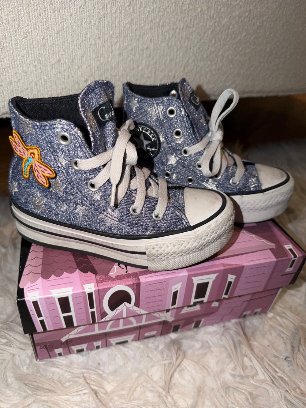 Kids Converse x Coraline All Star High Top Sneakers Dragon Fly Star